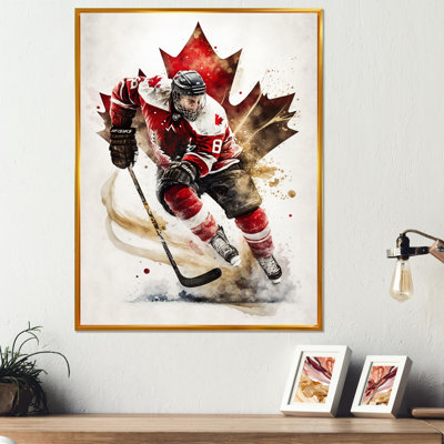 Joueur de hockey canadien en action I Joueur de hockey canadien en action I - reproduction sur toile
