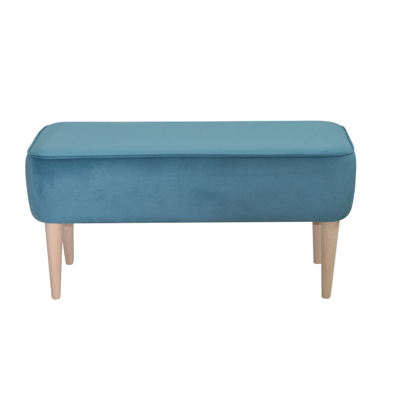 Milo Upholstered Bench, Blue, Natural
