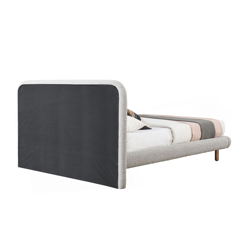 Grand lit Cleo Grey Boucle