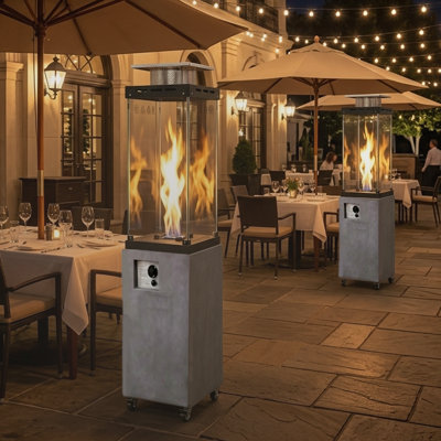 41000 Propane Standing Patio Heater,Grey(Set of 2)