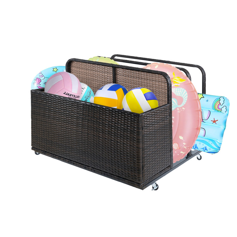 Rangement flottant pour piscine en osier 39 po, Brun