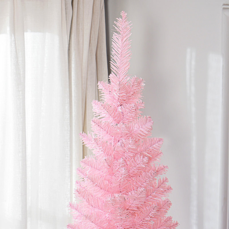 Arbre de Noël artificiel 8 pi, arbre de Noël mince avec 618 pointes de branches réalistes et support en plastique, H 9,7 pi