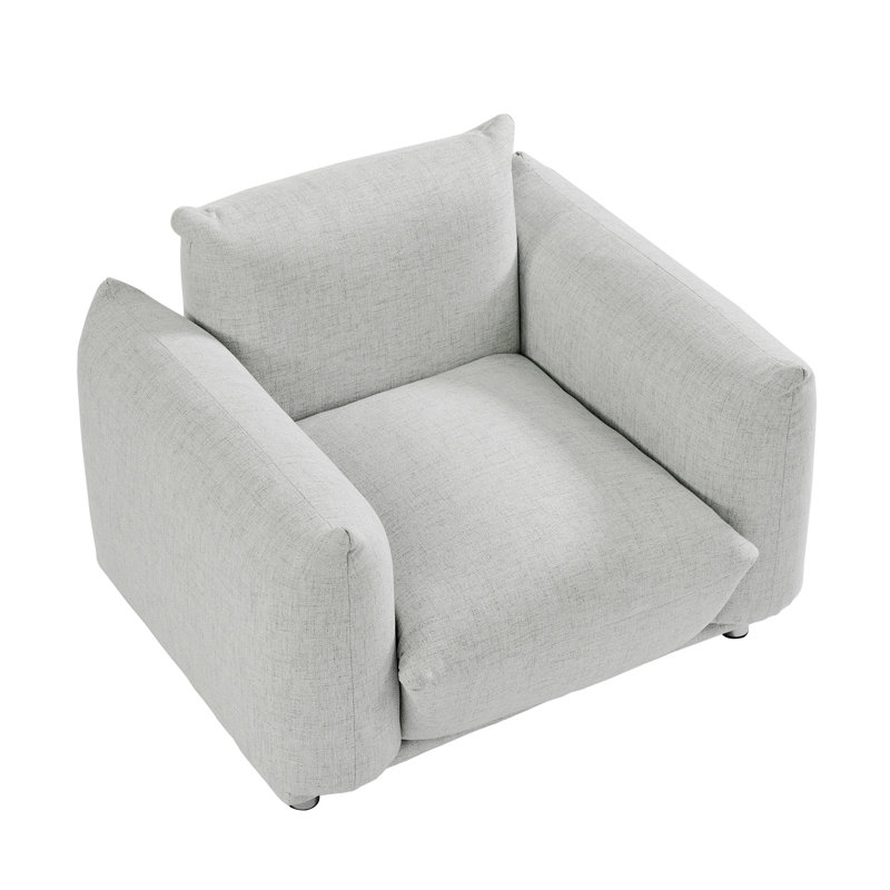 Fauteuil d'appoint rembourré Tranay, Polyester gris clair
