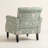 Vintage Floral Upholstered Armchair With Rolled Arms And Wooden Legs-783072494