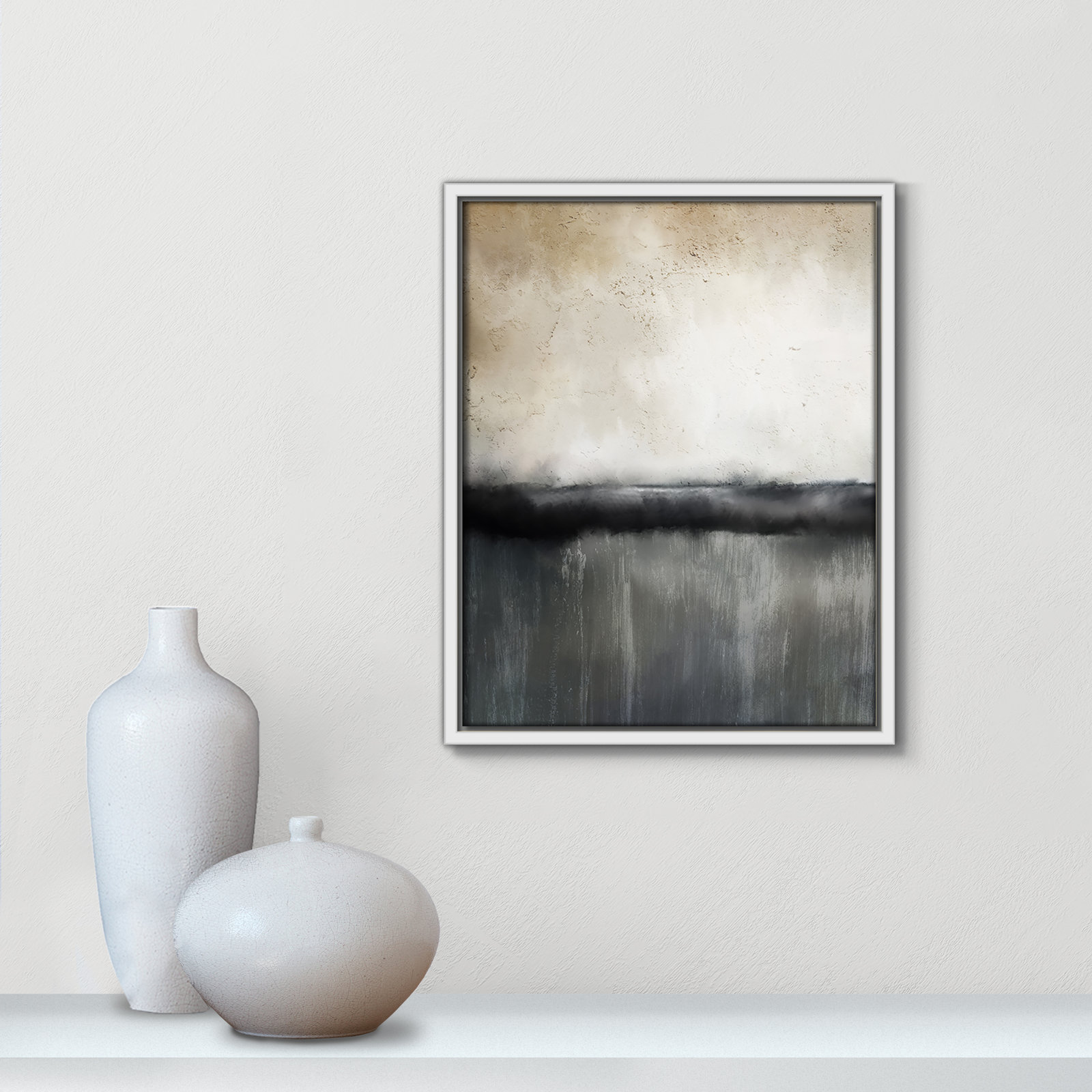 Sunset by Kimberly Allen Print, Picture Framed Canvas, 15.5" H x 12.5" W, White
