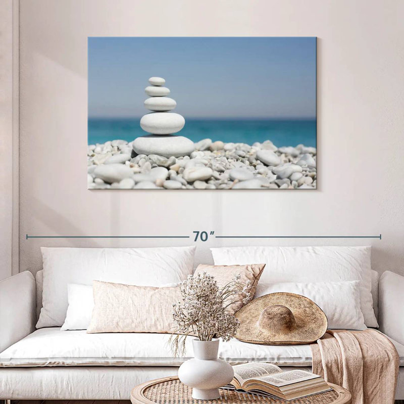 Kerrick Pebble Stack By The Beach, 30" H x 45" W