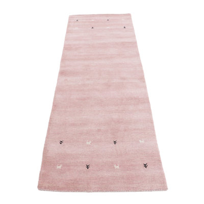 Handwoven Wool Gabbeh Uni Pink Rug