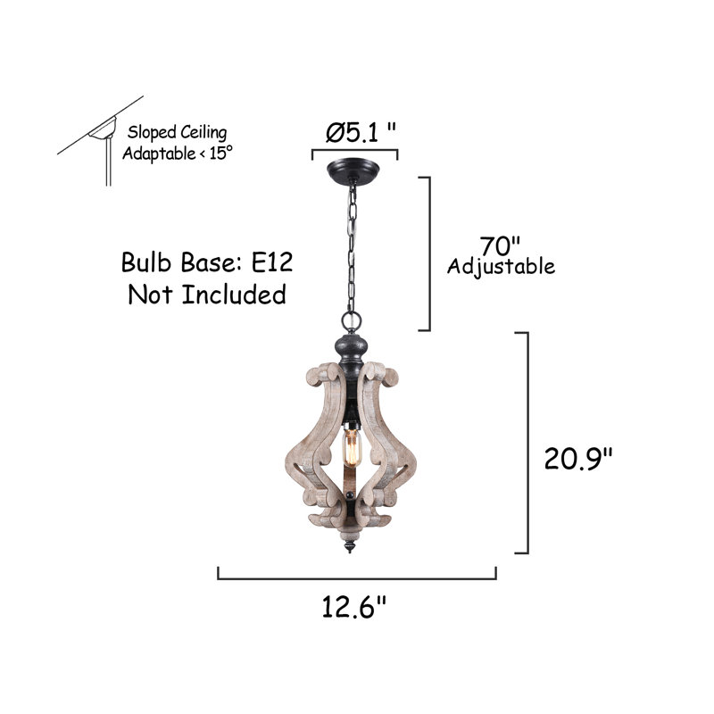 Pablo 1 - Light Unique/Statement Pendant, Weathered Wood