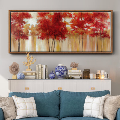 Arbres rouges - toile encadrée