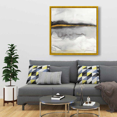 Art sur toile encadré abstrait doré