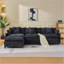Canapé modulaire en L 108 po avec canapé-lit modulaire en L 108 po avec repose-pieds en chenille et siège profond avec coussin pour le salon, la chambre à coucher et un appartement-121227123
