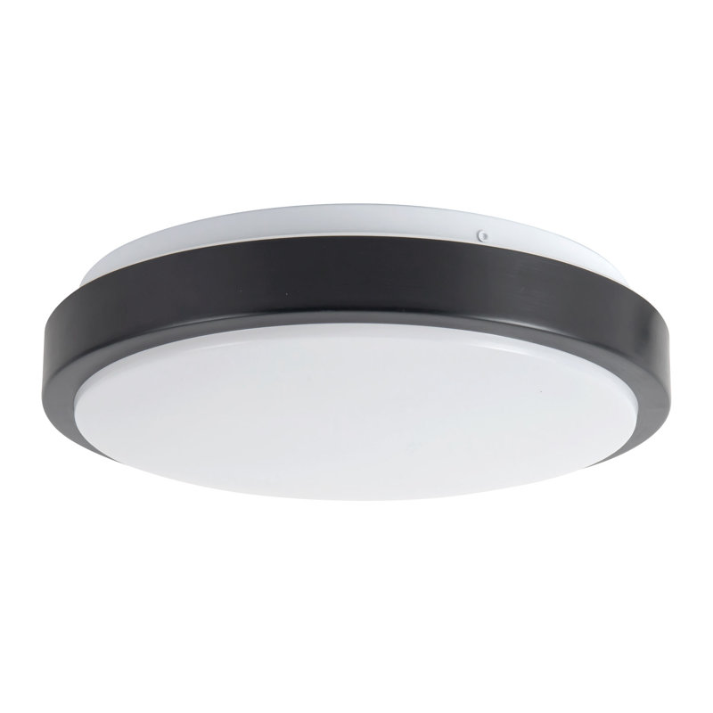 Yanis 12-in Black dimmable LED Flush Mount, Matte Black