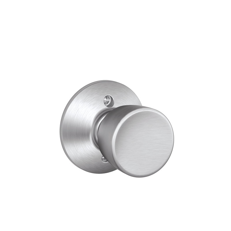 Bell Knob Non-Turning Lock, Satin Chrome