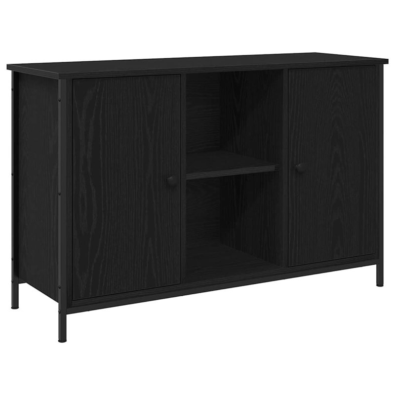 TV Cabinet 101X35x65 Cm Engineered Wood And Steel, Black