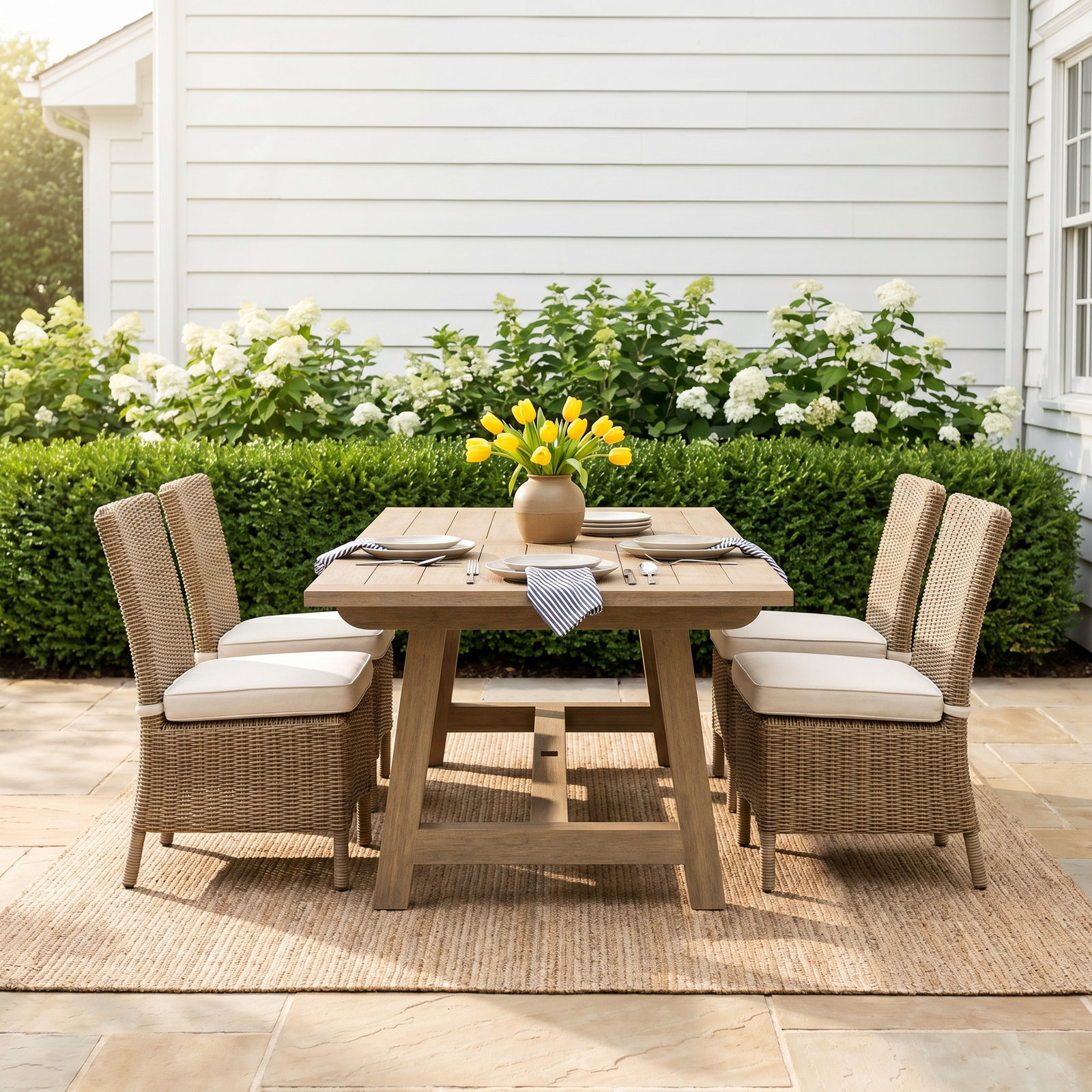 Vienna 79" Extendable Teak Patio Dining Table
