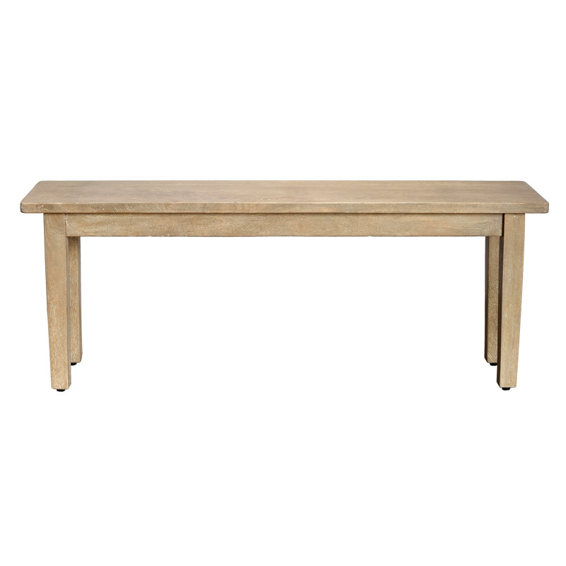 Kissling Solid Wood Bench, Rustic Mango Gray Wash
