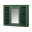 Armoire de rangement murale avec miroir, 6 tablettes ouvertes, panneau de fibres à densité moyenne durable, design moderne pour des salles de bain bien rangées et élégantes-1292380566