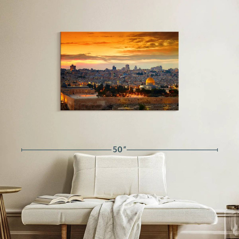 Harpa Jerusalem Sunset Cityscape, 24" H x 36" W