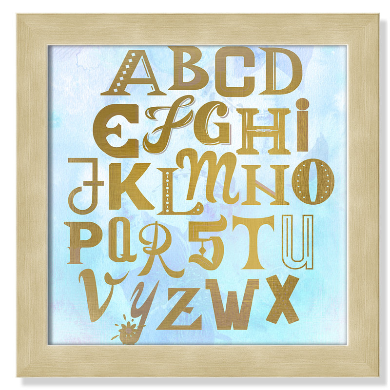 Abc Blue », impression sur papier, Encadré plat champagne, H 12 po x l 12 po x P 0,6 po