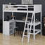 Lit mezzanine avec tablettes et bureau-423759732