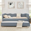 Lit de jour, canapé-lit convertible polyvalent 3 en 1 Gingham avec couchette coulissante et poches de rangement latérales, idéal pour les espaces multiples-153600069-153600071