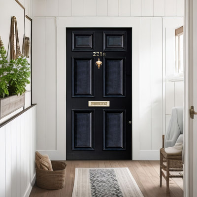 Panneau de porte en tissu auto-adhésif Sherlock Holmes 221B Baker Street - Décor mat