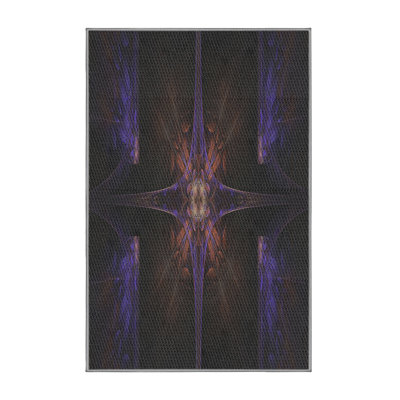 Tapis noir/mauve tissé à la machine