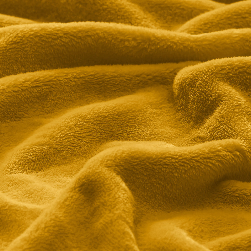Luxury Mink Fleece Blanket - Ultra Soft, Warm & Lightweight Throw, 150cm W x 200cm L, Yellow