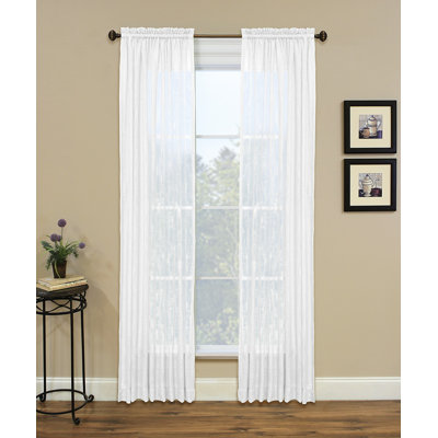 Banafsai 100% Polyester Light-Filtering Solid Color Textured Curtain Panel with Rod Pocket Top