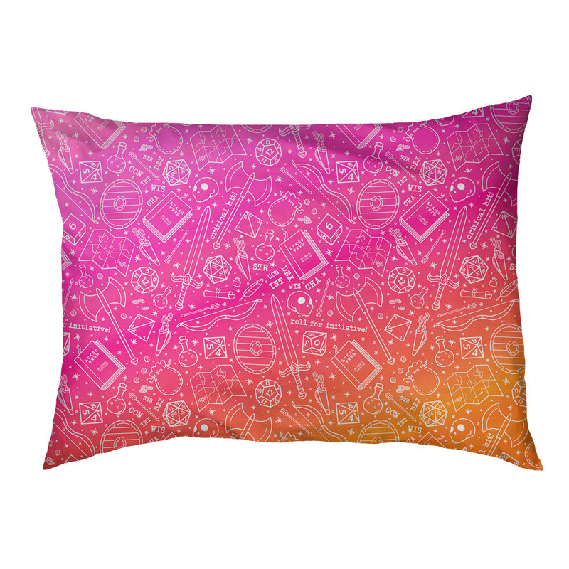Coussin Byrge, Très grand (l 52 po x P 42 po x H 17 po), Rose / dégradé orange