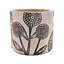 Avanna 4 Grey Sand And Cement Planters, Brown Botanical Patterns, Bohemian Room Decor Planter , Traits, Interior