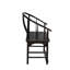 Chaise avec accoudoirs en bois massif brun foncé Asian Classic