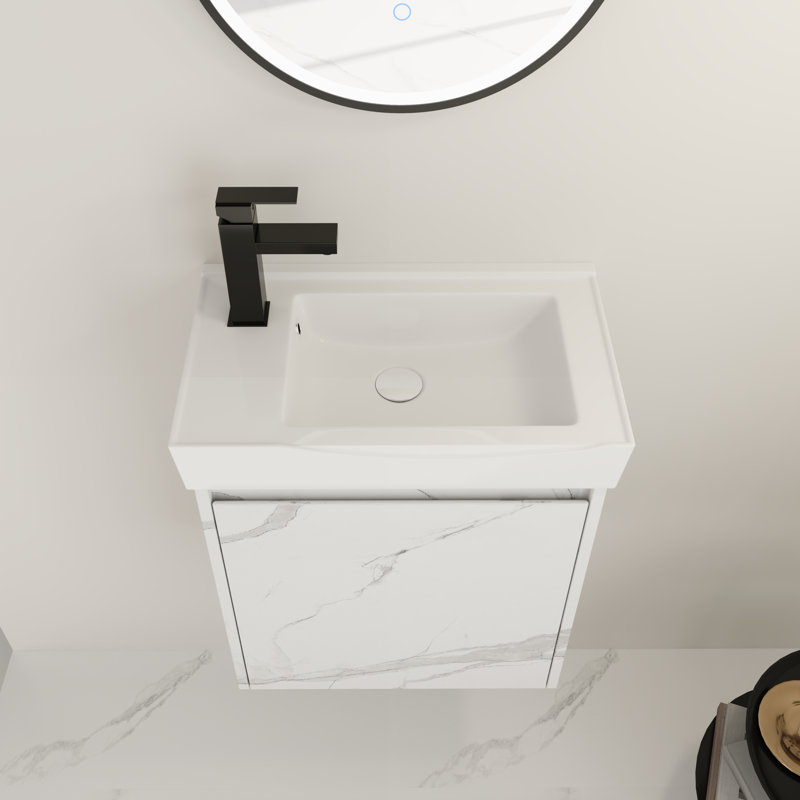 20" Wall-Mounted Vanity with Ceramic Sink