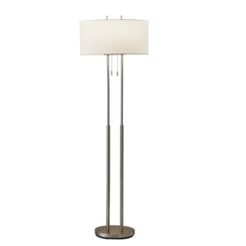 Lampe sur pied 62 "Baskett Amarilla, Acier satiné