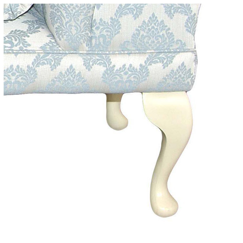Loretta Upholstered Chaise Lounge, Cream, Left-Hand Chaise, Angelina Blue Pattern