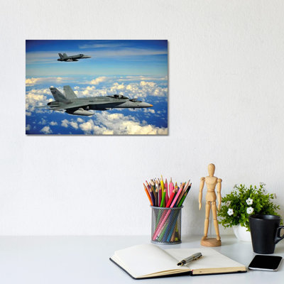 Two Royal Australian Air Force F/A-18 Hornets by Stocktrek Images - Wrapped Canvas Print