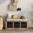 Rustic Storage Bench With 3 Removable Classic Rattan Basket , Entryway Bench With Removable Cushion-766084852
