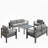 All-Weather 5-Piece Modern Metal Patio Furniture Set-1170277761