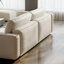 Causeuse-coussin modulaire en cuir véritable blanc crème