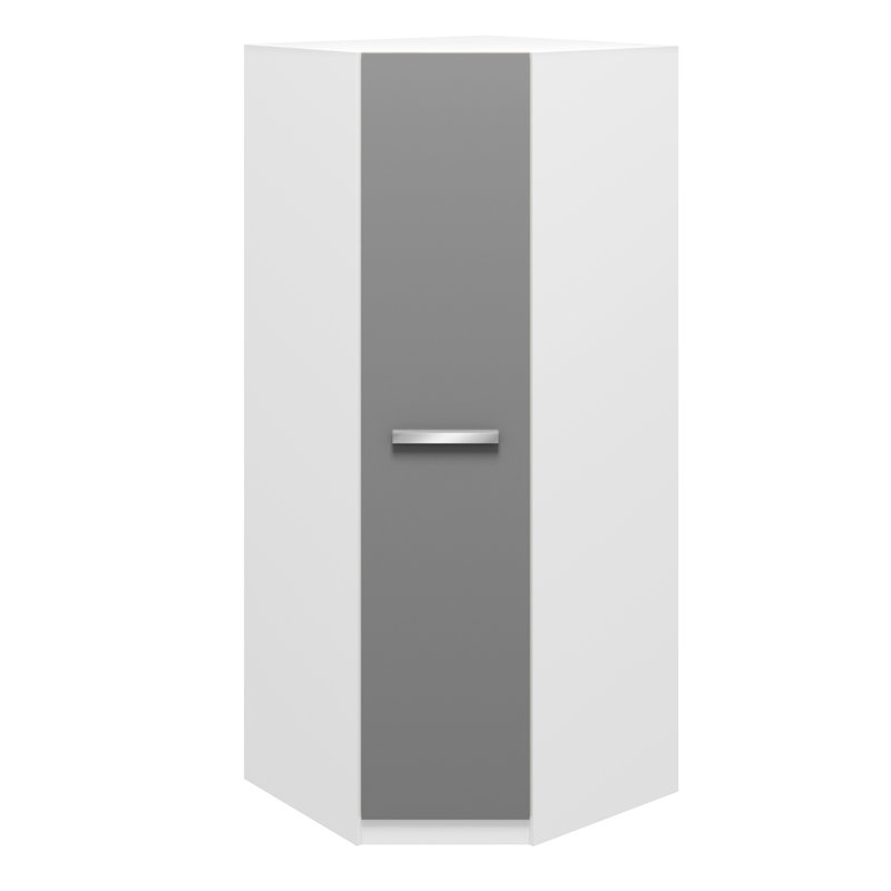 Marisol 1 Door Manufactured Wood Wardrobe, White/Grey