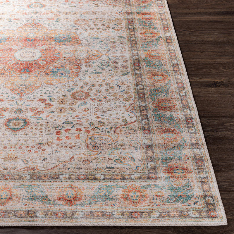 Tapis beige Fleckenstein, Tapis de couloir 2 pi 6 po x 7 pi 6 po