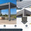 Pergola à persiennes 16 x 12 pi avec écrans rétractables, pavillon de jardin extérieur en aluminium avec toit imperméable réglable pour patio, terrasse et spa, gris foncé-87140726-90614302