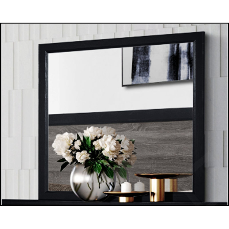 SOLUTO GREY AND BLACK MIRROR, Modern Rustic Design For Home Decor And Functional Reflection