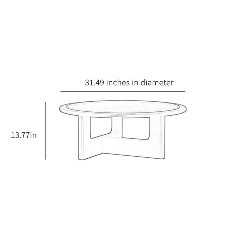 Creative design sense solid wood coffee table, 13.77" H x 31.49" L x 31.49" W, Red