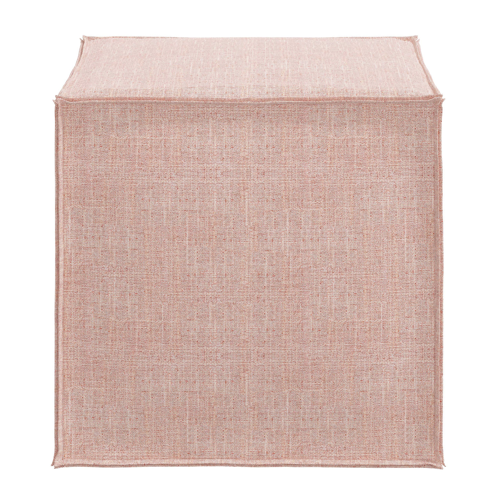 Tillie Upholstered Pouf, Zuma Rosequartz Textured Linen