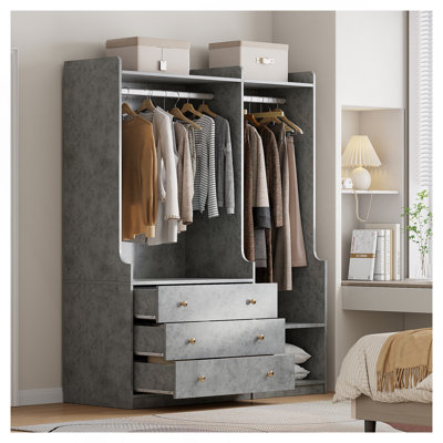 Rangement ouvert pour garde-robe en bois