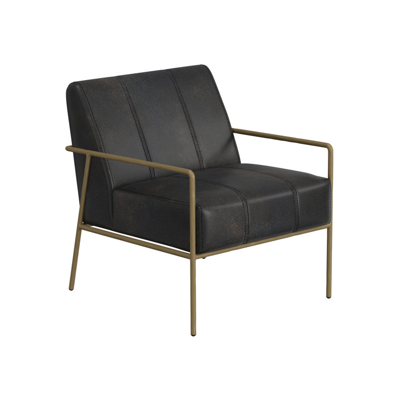 Structure en bois et base en métal, fauteuil