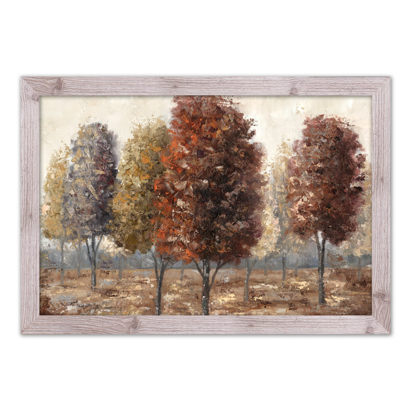 Spice Tone Trees - Peinture, H 24 po x l 36 po x P 0,75 po, Cadre photo blanc en acrylique
