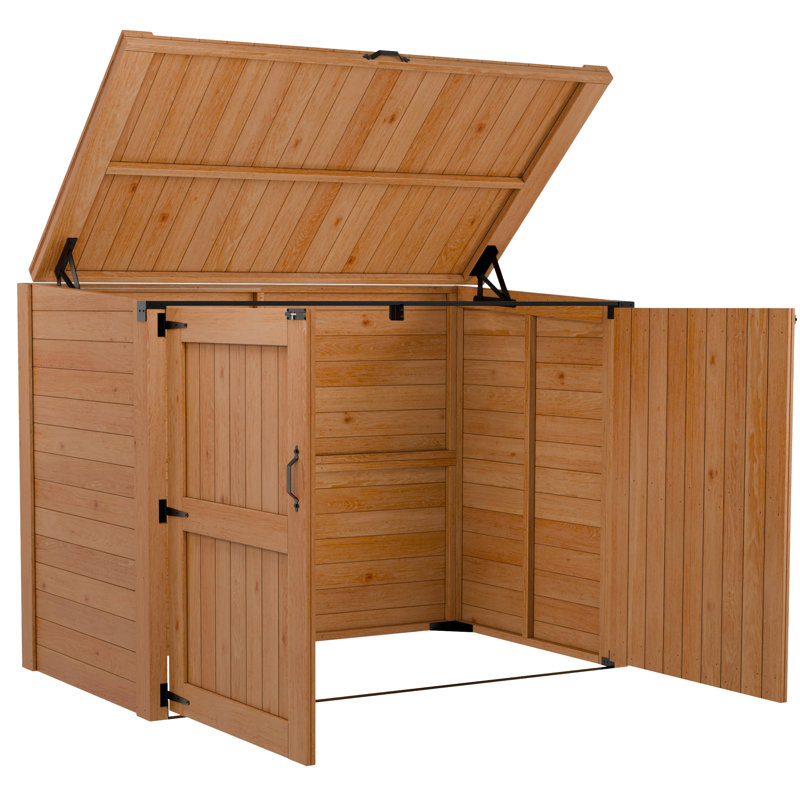 HEAVY DUITY horizontal cedar waste garbage can, H 55 po x l 72 po x P 41 po