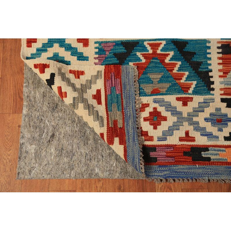 Tapis oriental géométrique All-Over Kilim 9 x 11